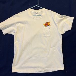 Vintage Disney Winnie the Pooh embroidered pocket T white XL